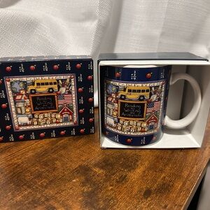 Vintage collectable Charming School-Themed Mug with Blue Design